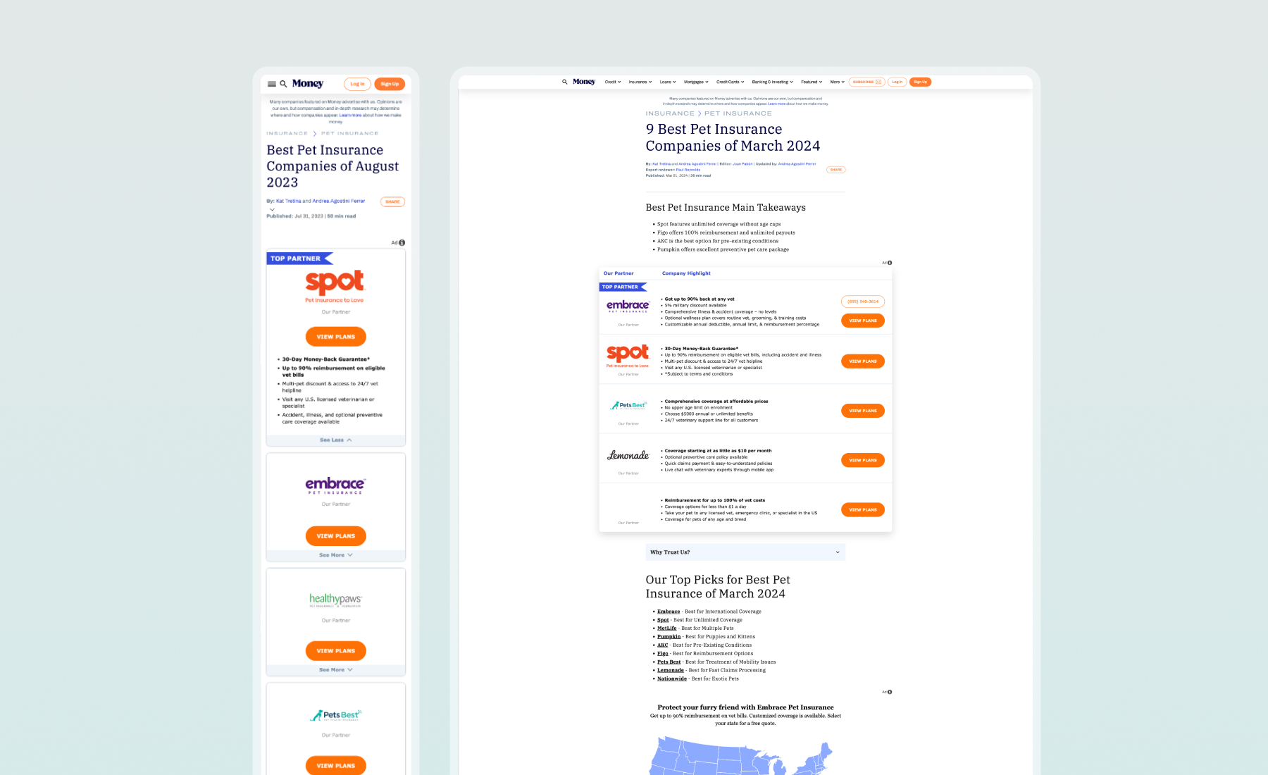 Original Money Best Of page and competitive research