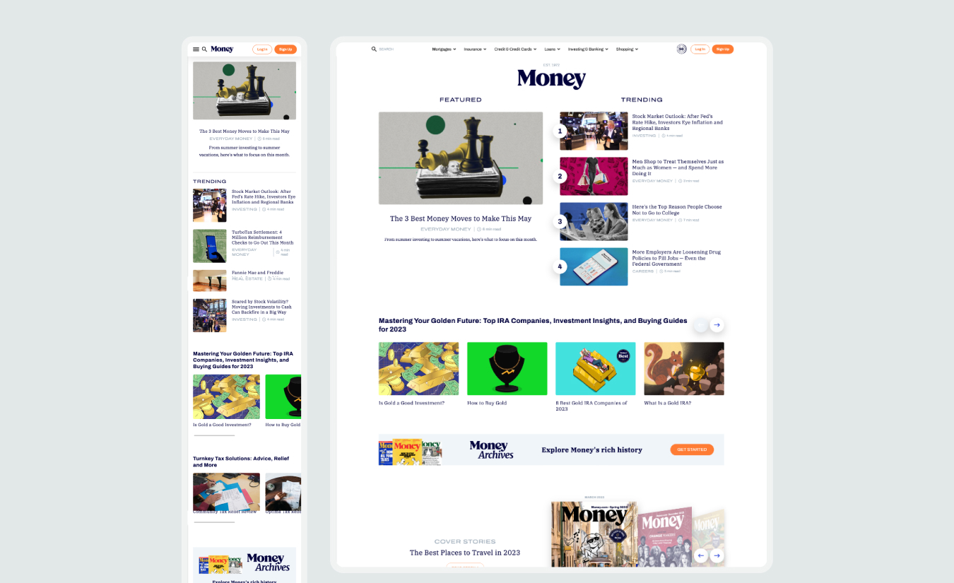 Money's Home Page project preview