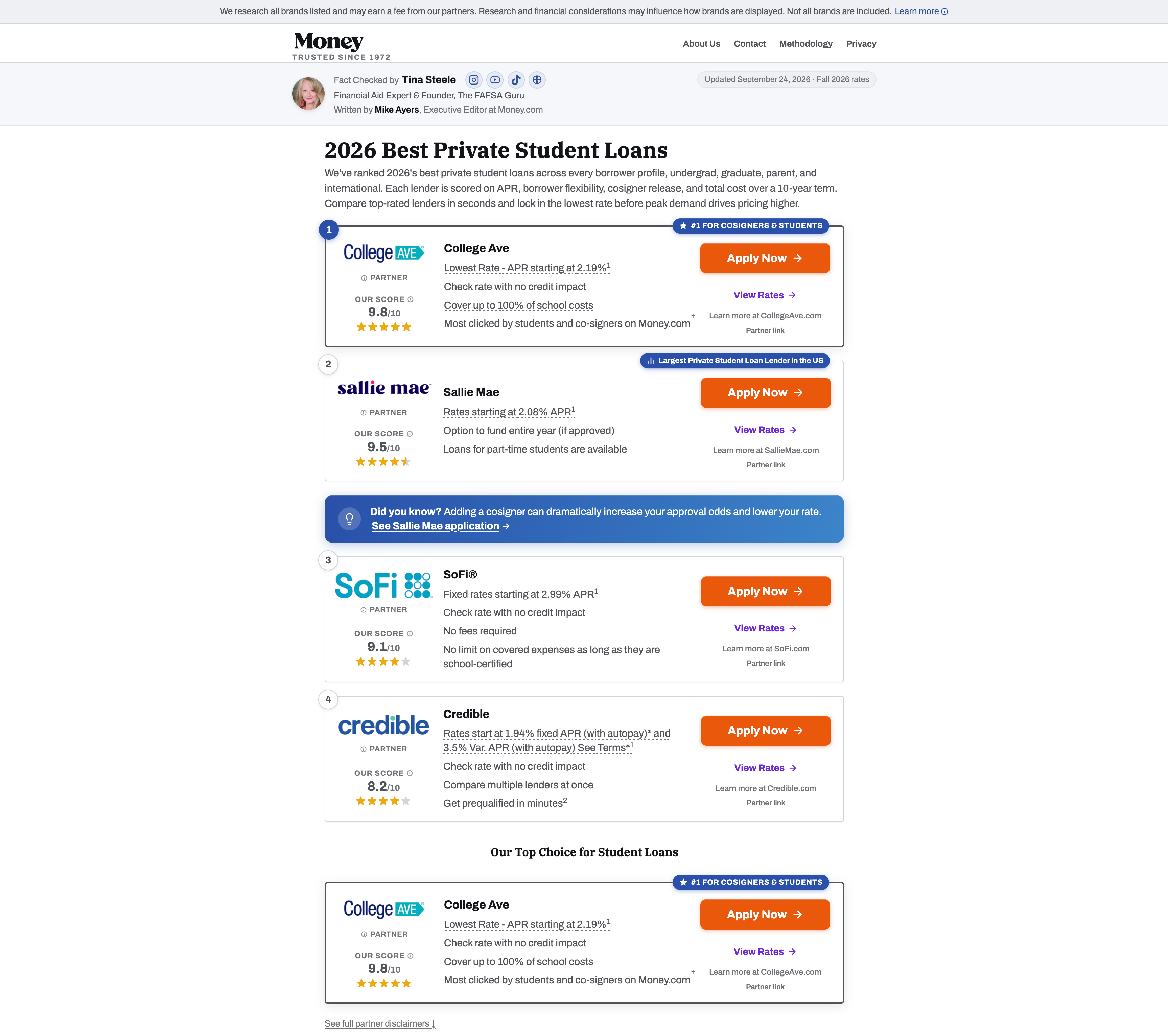 Winning slim Student Loans comparison experience on desktop