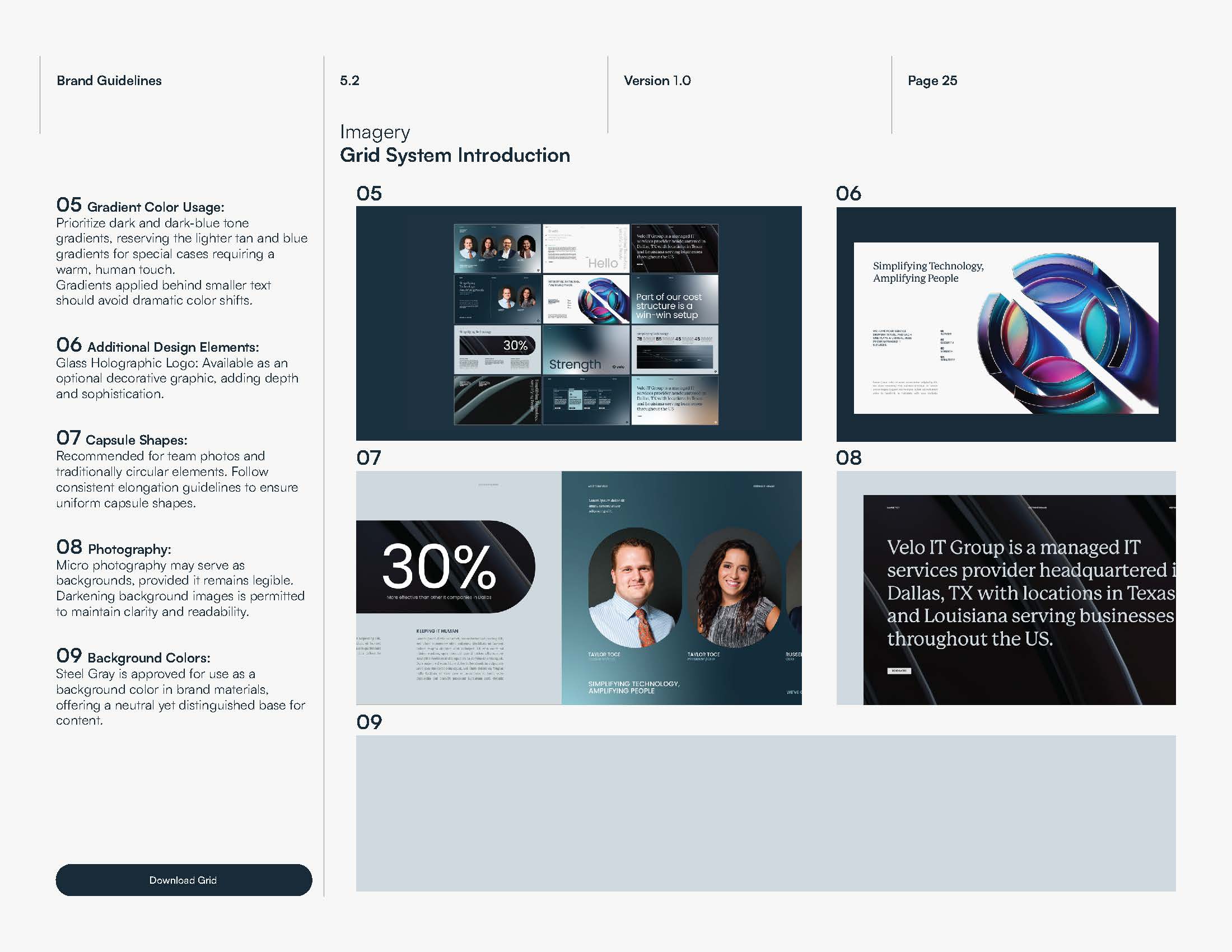 Velo visual language using gradients, wave textures, capsule shapes, and a dimensional logo